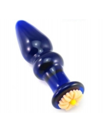 Butt Plug Glass with Chrysanthemum
