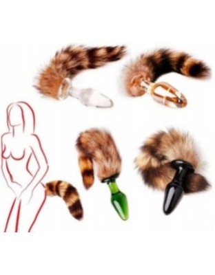 Fox Tail with Glass Butt Plug