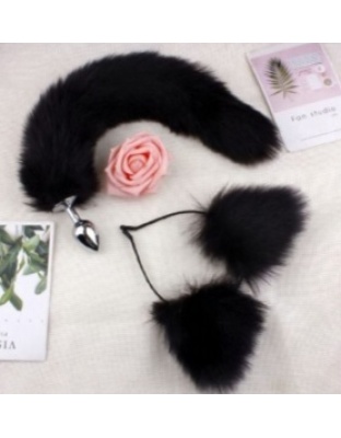 Fox Tail &amp; Ears Butt Plug Stainless Steel