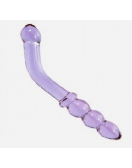 Glass Beaded Curved Dildo