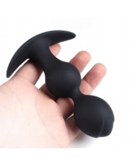 Pure Silicone Double Weighted Balls Butt Plug